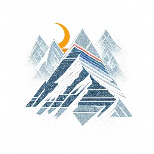 Trippy Mountain With Treeline Underneath