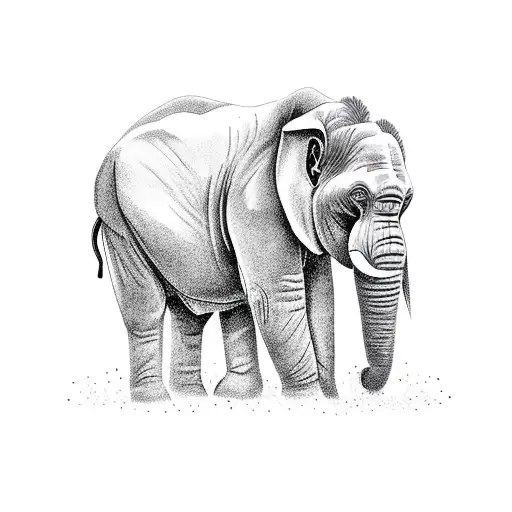 Gorilla Elephant With Tropical Trees In The Background