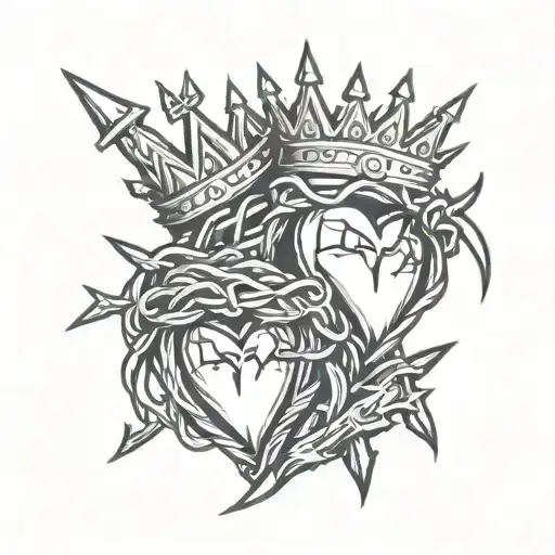 Hearts Wrapped In A Crown Of Thorns