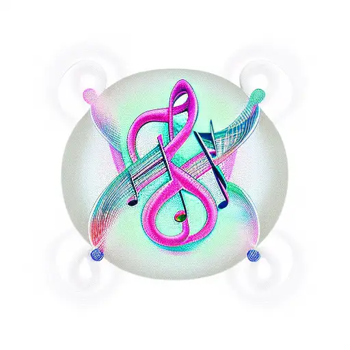 Musical Notes Intertwined With An Infinity Symbol