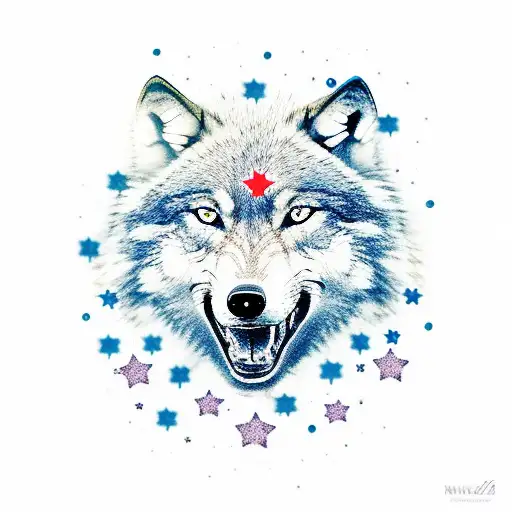 Wolf With Stars