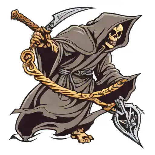 Grim Reaper Holding A Scythe