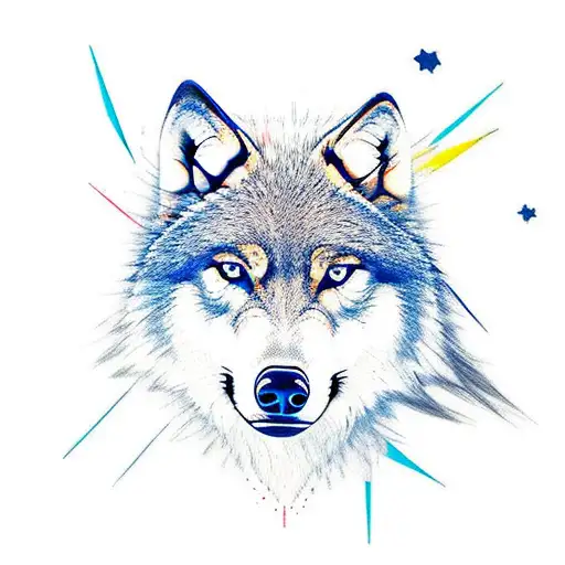 A New-school Tattoo Of A Majestic Wolf Running Through A Soccer Field