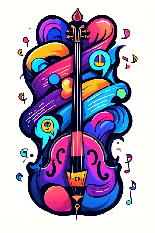 Music Staff Intertwined With Small Icons Marking Important Events