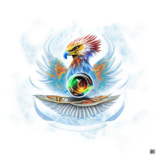 Promethus With Fire And Small Eagle Tearing Out His Liver