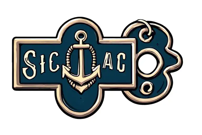 Anchor And Military Dog Tag