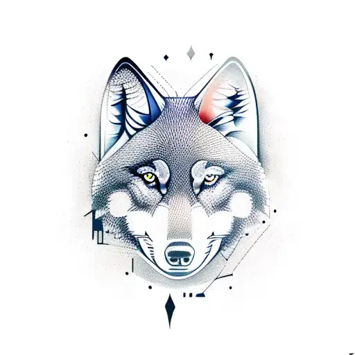 A Minimalist Tattoo Of A Wolf Symbolizing Family Protection