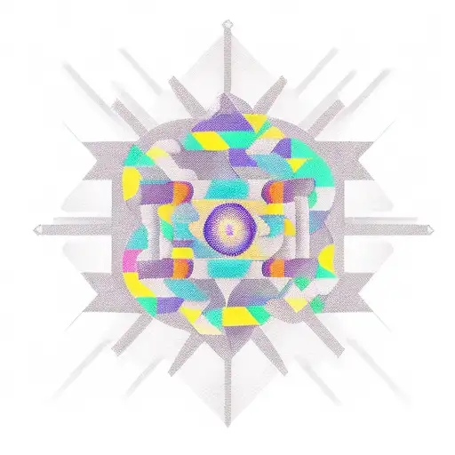 An Energy-filled Geometric Pattern Resembling A Burst Of Strength