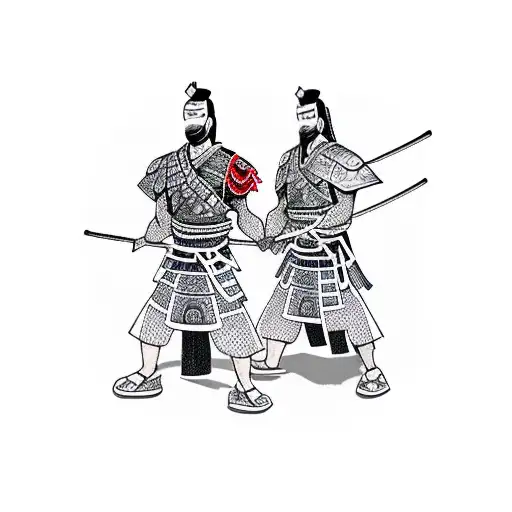 Samurai Shaking Hands With Aztec Warrior