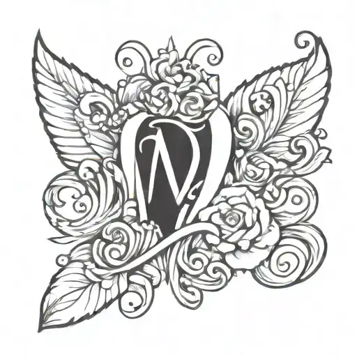 Some Design For Loved One Initial M And P