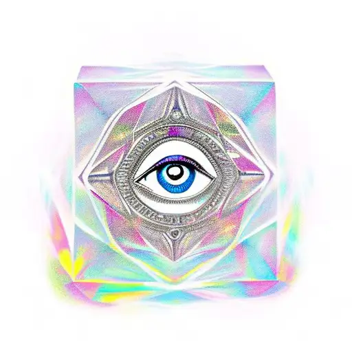 Eye Of Horus In The Middle Of A Rubies Cube With Money Around