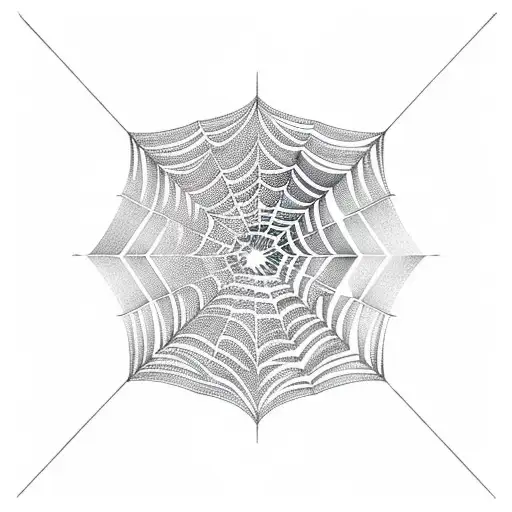 A Geometric Design Of A Spiderweb With A Subtle New York City Skyline Incorporated Within
