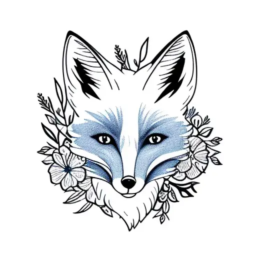 Head Fox With Flowers