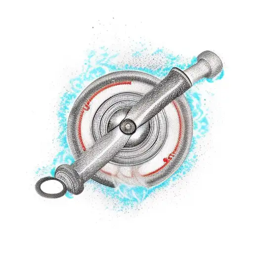 A Rolling Pin And A Fire Hose Crossed Over Each Other