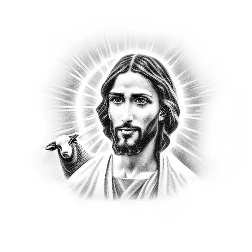 Jesus With Sheep