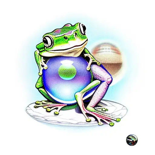 Frog Holding Crystal Ball