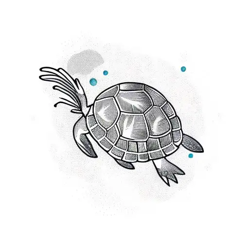 Turtle With Beach And Palm