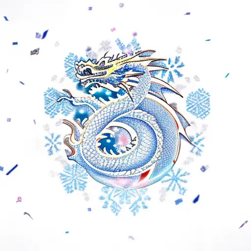 Dragon With Snowflakes