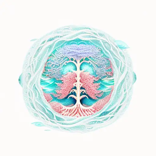 An Ocean-inspired Tree Of Life With Waves As The Branches And Sea Creatures As The Leaves