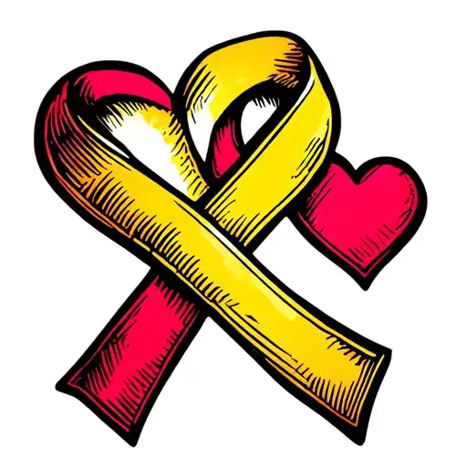 Ptsd Awareness Ribbon Childhood Cancer Ribbon Intertwined Heart