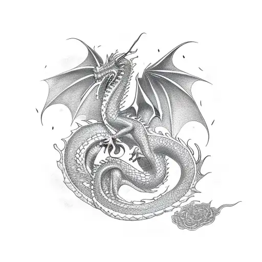 Dragon With Floral Skin