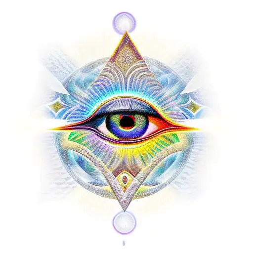 A Mystical Eye Of Horus Surrounded By Sacred Geometry And Healing Symbols