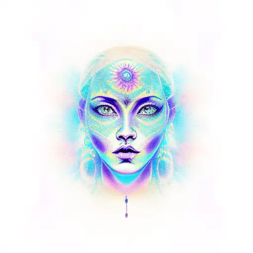 Bohemian Purpl Sun With Face And Bohemian Blue Moon With Face