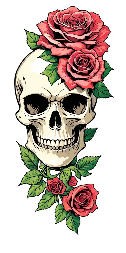 Skull And Roses Wrapped
