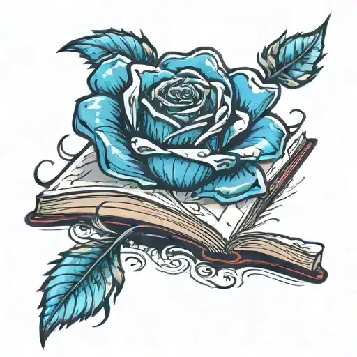 Book With Crystal Rose Coming Out Of It