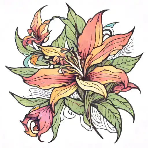 Bird Of Paradise Orchid And Writing