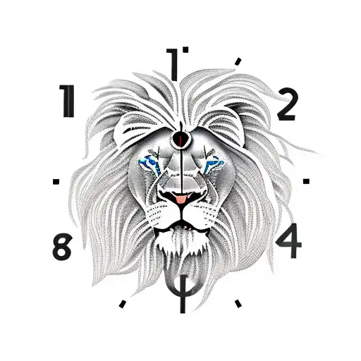 Lion Clock And Rose