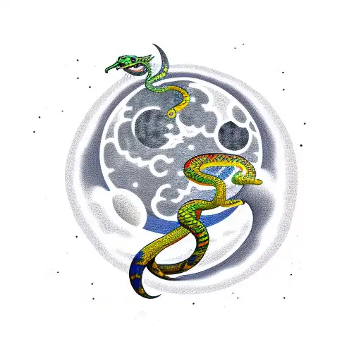 Moon With Snake
