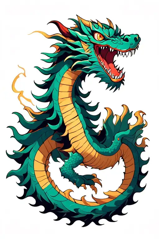 Fierce Japanese Dragon Wrapped