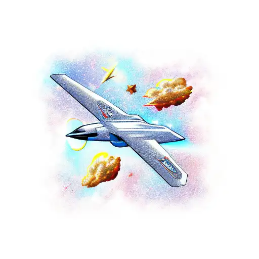 Shooting Stars With Wing Angel