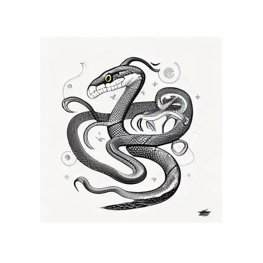 Snake And Hawk Fight