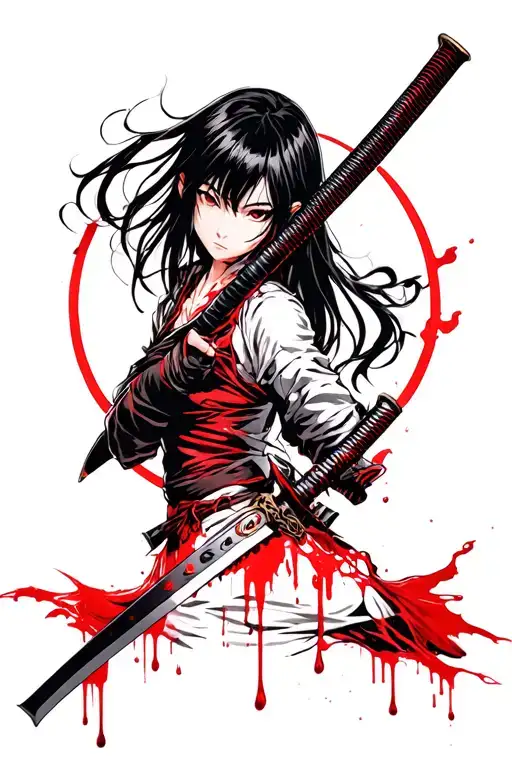 Katana Murasame Akame Ga Kill With Blood Dripping