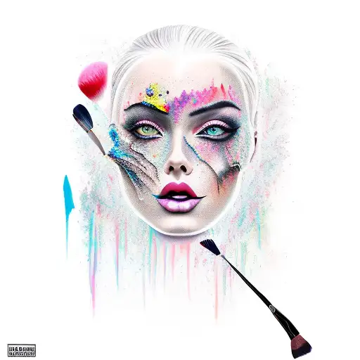 Incorporate A Paintbrush And A Makeup Brush In A Creative Way