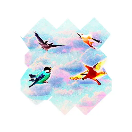 Birds Diamonds Clouds Star