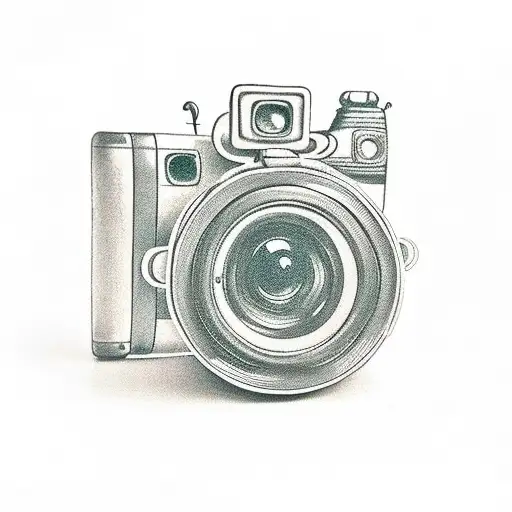 Vintage Photo Camera With A Little Elephant Mexo Mexo Tatoo Style