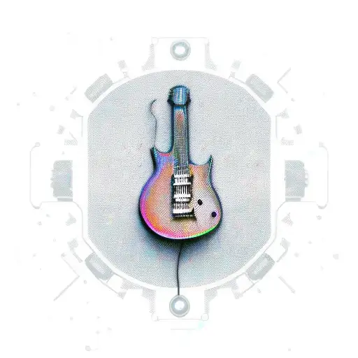 Guitar In The Background Of Electronics Space