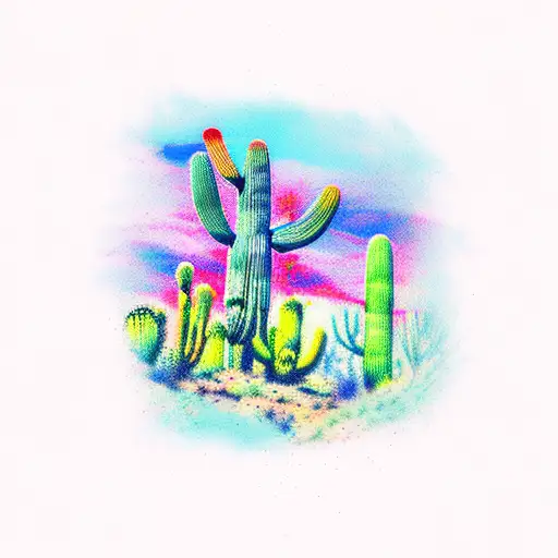Arizona Desert With A Cactus