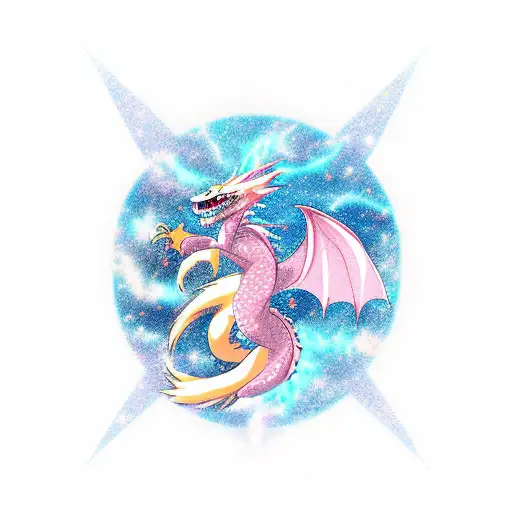 An Anime-inspired Dragon Soaring Through The Stars