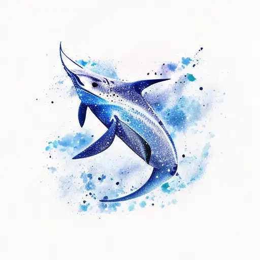 Manta Watercolor Blue Dominant