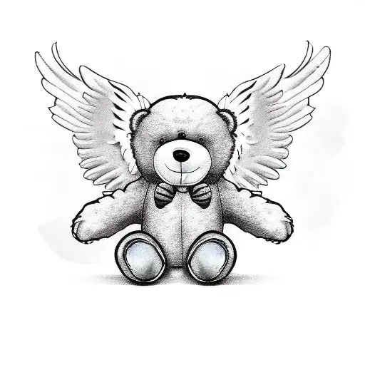 Teddy Bear With Angel Wings Small