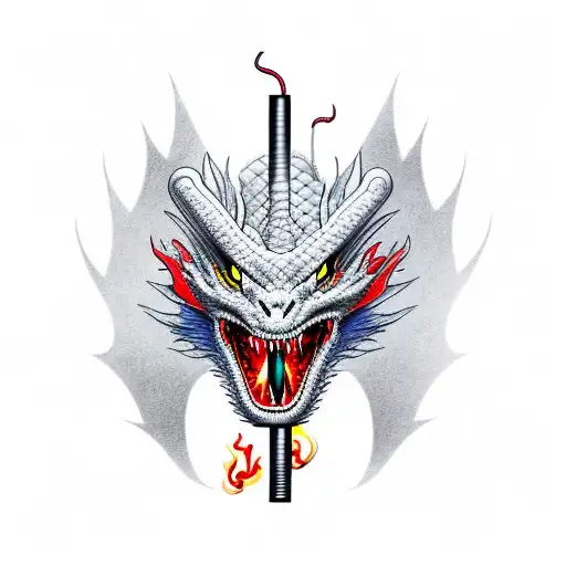 Dragon Smoking With Drunk Eyes For My Chest Cavity