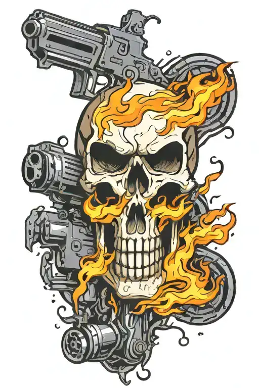 Punisher Flaming Skull