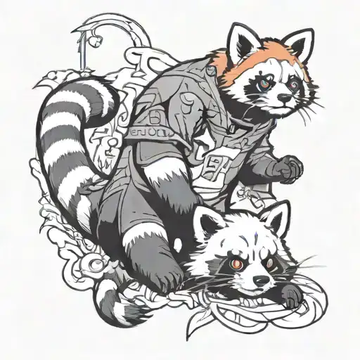 A Ghost Hanging A Red Panda