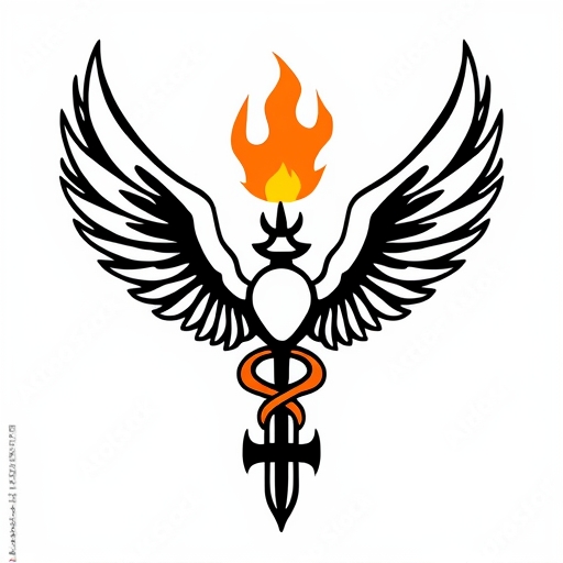 Sacred Wings of the Eternal Flame Tattoo idea