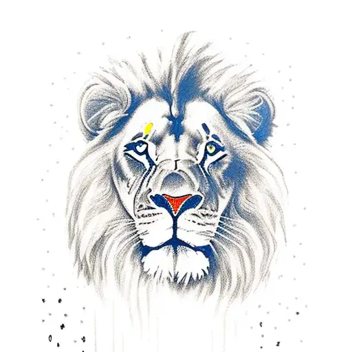 Rasta Flag Falling From Lions Mouth Like A Water