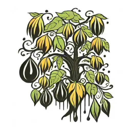 Family Tree Intertwined Rain Drops Dripping